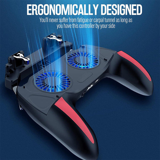🎮 50% DE RÉDUCTION ! ❄️ Contrôleur de Jeu Mobile 5-en-1 – Alliage & Plastique – Double Ventilateur & Gâchettes for Smartphone