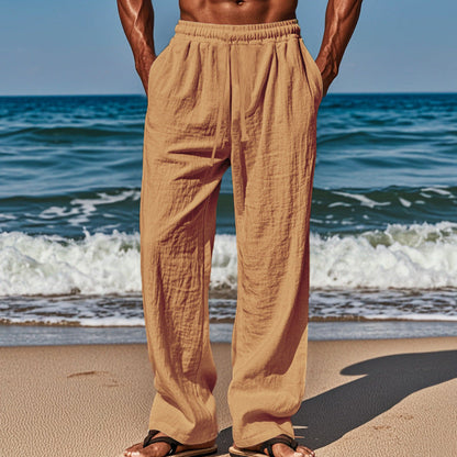 👖✨ PROMO FLASH 50% ! Pantalon Lin Homme – Ample, Respirant, Ceinture Réglable, 6 Coloris, Tailles S-3XL, Idéal Été & Bureau