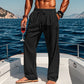 👖✨ PROMO FLASH 50% ! Pantalon Lin Homme – Ample, Respirant, Ceinture Réglable, 6 Coloris, Tailles S-3XL, Idéal Été & Bureau