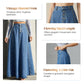 Vintage Button-Front A-Line Denim Skirt