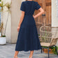 👗 PROMO -50% ! ⏰ Robe Longue Femme Col V Manches Courtes – Coton Respirant, Silhouette Fluide Flatteuse, Texture Plissée Élégante · 6 Coloris · S–2XL (EU 36-46) ✨