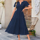 👗 PROMO -50% ! ⏰ Robe Longue Femme Col V Manches Courtes – Coton Respirant, Silhouette Fluide Flatteuse, Texture Plissée Élégante · 6 Coloris · S–2XL (EU 36-46) ✨