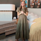 👗 PROMO -50% ! ⏰ Robe Longue Femme Col V Manches Courtes – Coton Respirant, Silhouette Fluide Flatteuse, Texture Plissée Élégante · 6 Coloris · S–2XL (EU 36-46) ✨