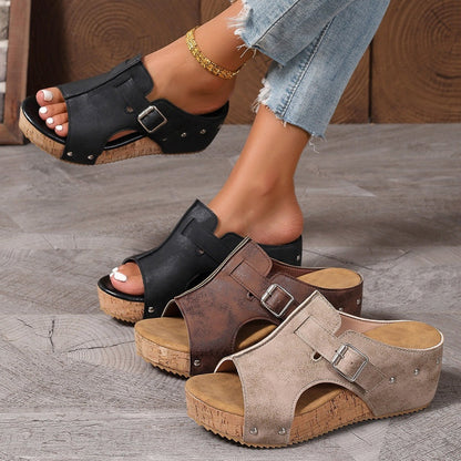 👡✨ PROMO FLASH 50% ! Sandales Femme à Talon Compensé & Bout Ouvert – Plateforme, Semelle Antidérapante, 3 Couleurs, 36-43, Polyvalentes & Confortables 🌸