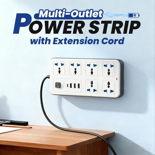 🔌 50% DE RÉDUCTION ! ⚡ Multiprise avec Longue Rallonge – PP & Cuivre – USB & Protection Surtension for Bureau & Maison