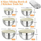 🍲 6 Bols en Acier Inoxydable – Inox 304 – 3 Accessoires Râpes Inclus for Cuisine