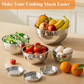 🍲 6 Bols en Acier Inoxydable – Inox 304 – 3 Accessoires Râpes Inclus for Cuisine