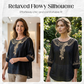 🌸👚 PROMO FLASH 50% ! Blouse Femme Brodée Coton-Lin – Broderie Florale, Encolure Ronde, Manches 3/4, 4 Couleurs, Tailles S-3XL, Idéale Printemps & Été 🌿