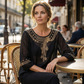 🌸👚 PROMO FLASH 50% ! Blouse Femme Brodée Coton-Lin – Broderie Florale, Encolure Ronde, Manches 3/4, 4 Couleurs, Tailles S-3XL, Idéale Printemps & Été 🌿