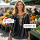 🌸👚 PROMO FLASH 50% ! Blouse Femme Brodée Coton-Lin – Broderie Florale, Encolure Ronde, Manches 3/4, 4 Couleurs, Tailles S-3XL, Idéale Printemps & Été 🌿