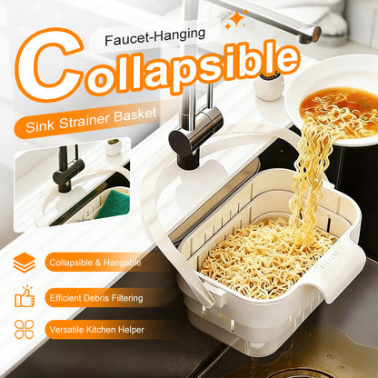 🧺🚰 PROMO FLASH 50% ! Panier de Crépine d'Évier Pliable Suspendu au Robinet – Filtration Fine, Vidage Sans les Mains, Multifonction, 2 Coloris, Idéal Cuisine Maline ✨