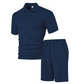 👔 50% DE RÉDUCTION – OFFRE LIMITÉE ! ✨ Ensemble 2 Pièces Homme Losange – Polyester – Haut à Col + Short, Coupe Confortable for Été