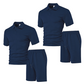 👔 50% DE RÉDUCTION – OFFRE LIMITÉE ! ✨ Ensemble 2 Pièces Homme Losange – Polyester – Haut à Col + Short, Coupe Confortable for Été