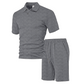👔 50% DE RÉDUCTION – OFFRE LIMITÉE ! ✨ Ensemble 2 Pièces Homme Losange – Polyester – Haut à Col + Short, Coupe Confortable for Été