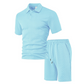 👔 50% DE RÉDUCTION – OFFRE LIMITÉE ! ✨ Ensemble 2 Pièces Homme Losange – Polyester – Haut à Col + Short, Coupe Confortable for Été