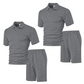 👔 50% DE RÉDUCTION – OFFRE LIMITÉE ! ✨ Ensemble 2 Pièces Homme Losange – Polyester – Haut à Col + Short, Coupe Confortable for Été