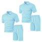 👔 50% DE RÉDUCTION – OFFRE LIMITÉE ! ✨ Ensemble 2 Pièces Homme Losange – Polyester – Haut à Col + Short, Coupe Confortable for Été