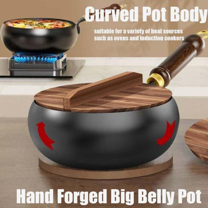 🍳 PROMO FLASH : 50% DE RÉDUCTION ! Wok en Fer Non Revêtu avec Couvercle – Surface Qui Se Cullote Naturellement, Format Profond & Compatible Induction for une Cuisson Polyvalente et Durable ✨🔥