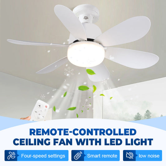 🌬️🏠 DERNIER JOUR 50% ! Ventilateur Plafond 2-en-1 avec LED – 3 Couleurs de Lumière, 4 Vitesses, Télécommande, Installation Facile, Parfait pour Petites Pièces 💡