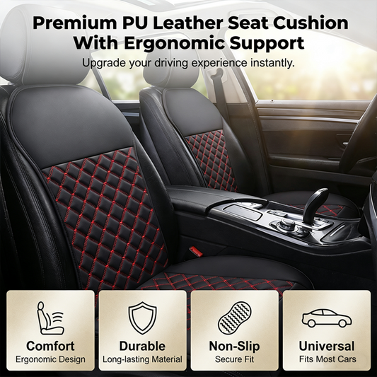 🪑 50% DE RÉDUCTION ! 🚗 Coussin de Siège Auto Cuir PU – PU & Silicone – Imperméable & Antidérapant for Voiture