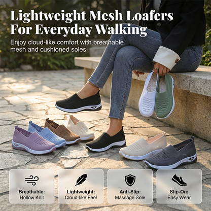 🌬️ PROMO LIMITÉE 40% DE RÉDUCTION ! 👟 Chaussures à Enfiler en Mesh Respirant pour Femme – Légeres, Antidérapantes & Confortables ✨