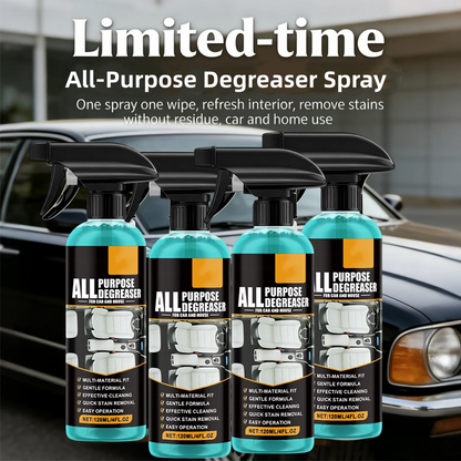 🧴 Achetez 3, obtenez 1 gratuit ! 🍋 Spray Dégraissant Multi-Usages – 120 ml – Agit en 1 Seconde – Parfum Citron Frais pour Cuisine, Voiture & Surfaces Délicates 🧼