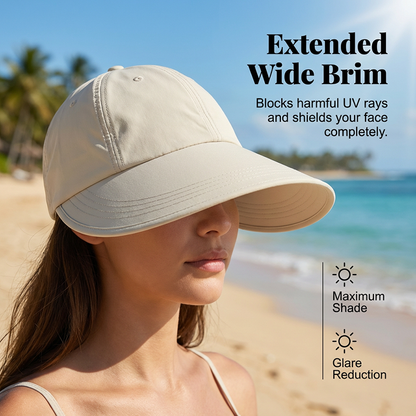 🧢 PROMO -50% ! ⛱️ Chapeau de Baseball à Large Bord Femme – Protection UV, Tissu Respirant Séchage Rapide & Léger – Tour de Tête 54–60 cm – Idéal pour la Plage, la Randonnée et le Jardinage ☀️✨