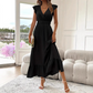 👗✨ PROMO FLASH 50% ! Robe Longue Femme Romantique – Col en V, Taille Cintrée, Volants, Tissu Fluide, 6 Couleurs, Parfaite pour Toutes Occasions 🌹