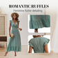 👗✨ PROMO FLASH 50% ! Robe Longue Femme Romantique – Col en V, Taille Cintrée, Volants, Tissu Fluide, 6 Couleurs, Parfaite pour Toutes Occasions 🌹