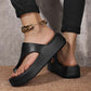 👡 PROMO LIMITÉE -50% ! ✨ Sandales Compensées Bout Ouvert Femme – Semelle EVA Légère, Antidérapante, Boucle Orteil Sécurisée · Noir & Marron · T36–41