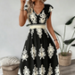 🎑👗 PROMO FLASH 55% ! Robe Longue Femme Imprimé Baroque – Col en V, Taille Haute, Tissu Fluide, 5 Couleurs, Style Bohème Chic 🌸