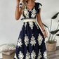 🎑👗 PROMO FLASH 55% ! Robe Longue Femme Imprimé Baroque – Col en V, Taille Haute, Tissu Fluide, 5 Couleurs, Style Bohème Chic 🌸