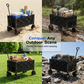 💯🛒 PROMO FLASH 50% ! Chariot Pliable de Transport Extérieur – Cadre Acier, Roues Détachables 360°, Capacité 80kg, 130L, 2 Tailles, Parfait pour Pique-Nique, Plage & Jardinage 🌿