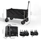 💯🛒 PROMO FLASH 50% ! Chariot Pliable de Transport Extérieur – Cadre Acier, Roues Détachables 360°, Capacité 80kg, 130L, 2 Tailles, Parfait pour Pique-Nique, Plage & Jardinage 🌿
