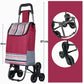 🛒 -50% ! 🏙️ Chariot Pliable Portable Grande Capacité – Roues Rotatives Escaliers – Métal 63×52×33 cm – Courses, Déménagement et Livraison 💪