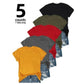 👕🎨 PROMO FLASH 50% SUR 5 T-SHIRTS ! Lot de 5 T-shirts Unis – Coton Doux, Coupe Classique, 13 Styles de Couleurs, Tailles XS-3XL, Parfait Quotidien 🌈