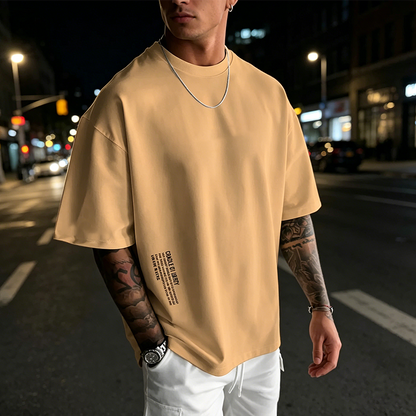 💐🎨🔥 PROMO LIMITÉE 50% ! T-Shirt Homme Oversize Streetwear – Mélange Coton, Imprimé Graphique Élégant, Coupe Ample, 7 Couleurs, Look Urbain Décontracté ✨