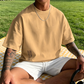 💐🎨🔥 PROMO LIMITÉE 50% ! T-Shirt Homme Oversize Streetwear – Mélange Coton, Imprimé Graphique Élégant, Coupe Ample, 7 Couleurs, Look Urbain Décontracté ✨