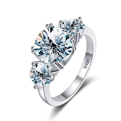 💍 -50% ! ✨ Bague de Fiançailles Trois Pierres en Moissanîte – Grade D VVS1 – 2,0 ct + 0,5 ct × 2 – Certifiée & Écrin Cadeau 🎁