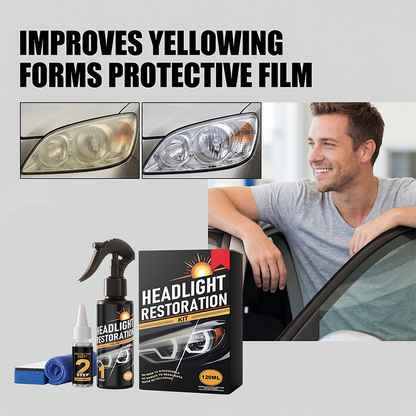 🎁🚗 PROMO FLASH 50% ! Kit Professionnel de Restauration Phares Voiture – 2 Étapes Faciles, Protection UV, 180g, Inclut Polissage & Vernis, Rendement Lumière Optimal ✨