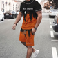👕🔥 PROMO FLASH 60% ! Ensemble Homme T-shirt & Short Imprimé Graphique – Tissu Doux, Design Audacieux, 6 Couleurs, Taille S-5XL, Parfait pour l'Été ☀️