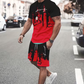 👕🔥 PROMO FLASH 60% ! Ensemble Homme T-shirt & Short Imprimé Graphique – Tissu Doux, Design Audacieux, 6 Couleurs, Taille S-5XL, Parfait pour l'Été ☀️