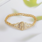 📿🔥 PROMO -50% LIMITÉE ! Bracelet Vierge Marie Femme Plaqué Or – Médaillon Dévotion Élégant, Filigrane Fleurs Creuses Géométrique Artisanat Raffiné, Cuivre Haute Qualité · Cadeau Foi · 2 Styles ✨