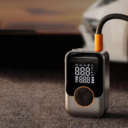 🚗 -50% ! 🔧 Gonfleur de Pneus Portable – Compresseur d’Air Intelligent – Batterie 3000 mAh & Type-C – Arrêt Automatique & Éclairage LED pour Urgences Routières 🛞