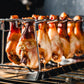 📢⏰🍗 PROMO FLASH 50% ! Support de Cuisson pour Cuisses de Poulet Rôti/Grillé – 14 Fentes, Acier Inoxydable, Plateau de Jus, Pliable, Parfait pour Four & Barbecue 🍖