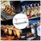 📢⏰🍗 PROMO FLASH 50% ! Support de Cuisson pour Cuisses de Poulet Rôti/Grillé – 14 Fentes, Acier Inoxydable, Plateau de Jus, Pliable, Parfait pour Four & Barbecue 🍖