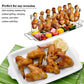 📢⏰🍗 PROMO FLASH 50% ! Support de Cuisson pour Cuisses de Poulet Rôti/Grillé – 14 Fentes, Acier Inoxydable, Plateau de Jus, Pliable, Parfait pour Four & Barbecue 🍖