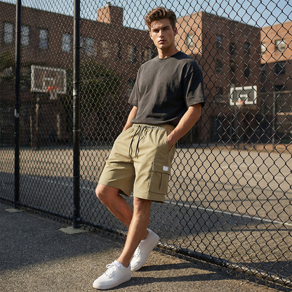 🩳🌟 PROMO FLASH 50% ! Short Cargo Homme Taille Élastique – Tissu Respirant Anti-Humidité, 5 Couleurs, Multi-Poches, Léger & Polyvalent 🎒