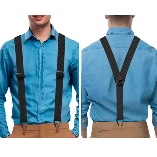👔🔗 PROMO FLASH 50% ! Bretelles de Travail Invisibles Dos en X – Fermoirs Crochet Ultra-Serrants, Support Dorsal Large, Confort Optimal, Compatibles Tous Pantalons (Noir, Bleu Marine, Kaki, etc.) 👖