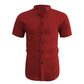 👔🏖️ PROMO FLASH 50% ! Chemise Homme Col Montant Tissu Froissé – Polyester Léger Respirant, Coupe Décontractée, 10 Couleurs, Tailles S-2XL ✨